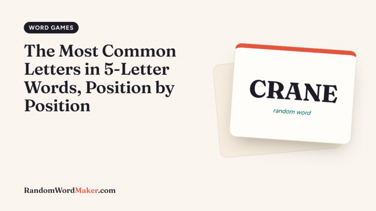 The Most Common Letters in 5-Letter Words, Position by Position