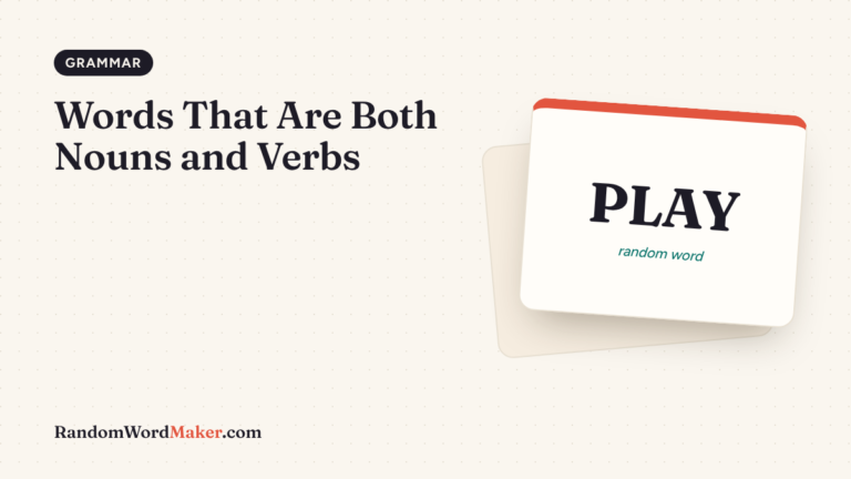 Words That Are Both Nouns and Verbs: 1 in 4 Common Words